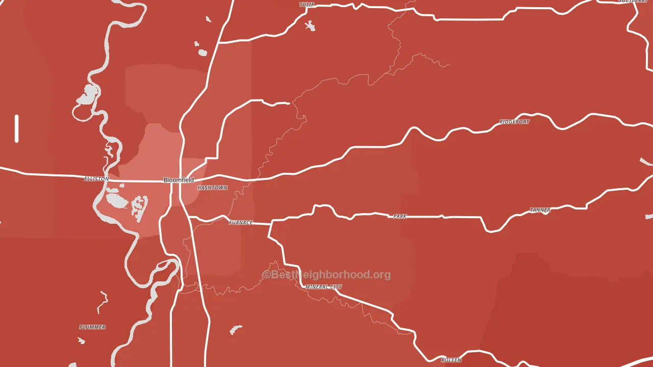 47424, IN block-group political-lean map