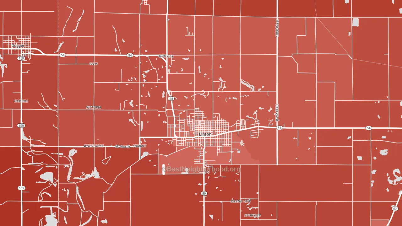 47441, IN block-group political-lean map