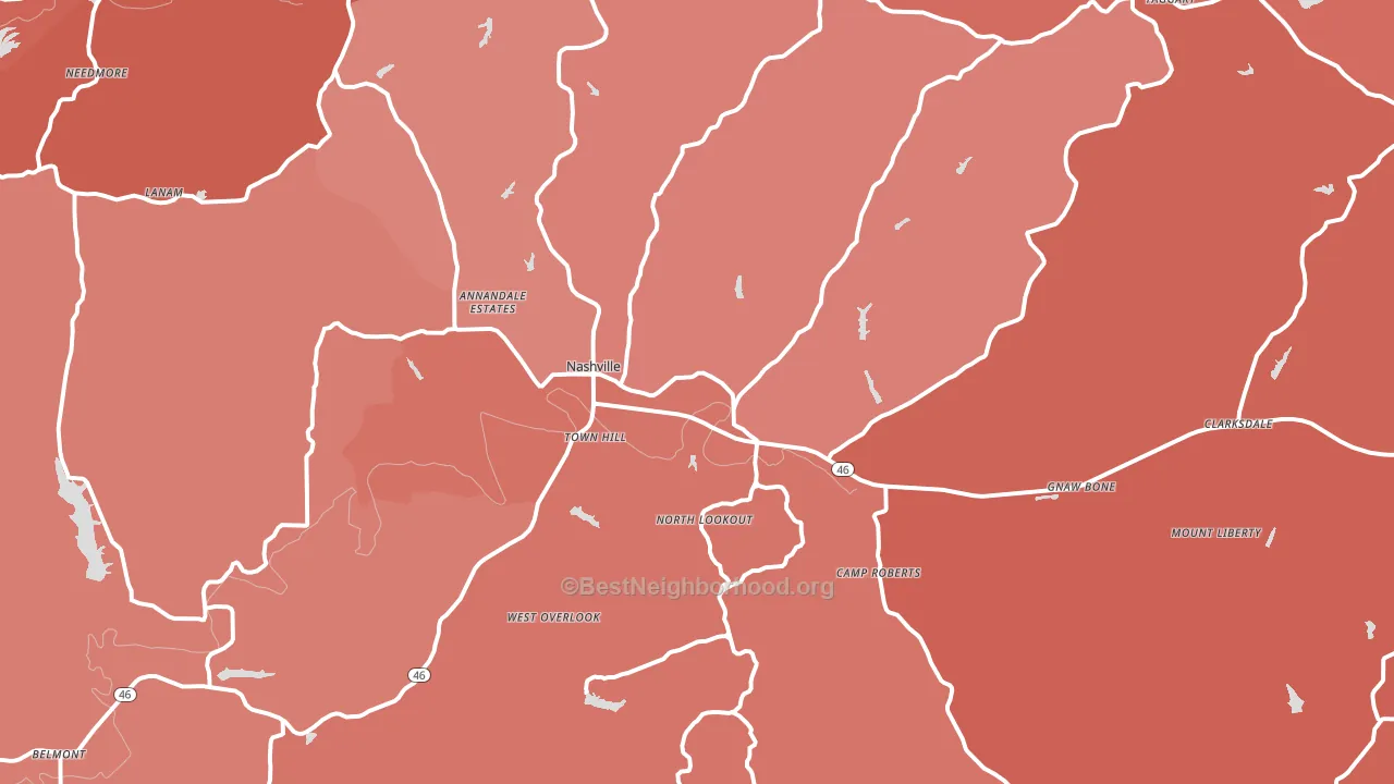 47448, IN block-group political-lean map