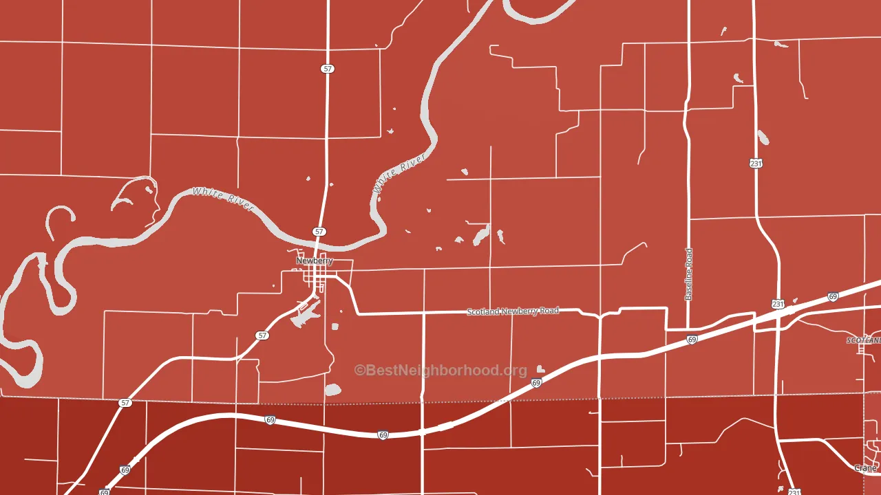 47449, IN block-group political-lean map