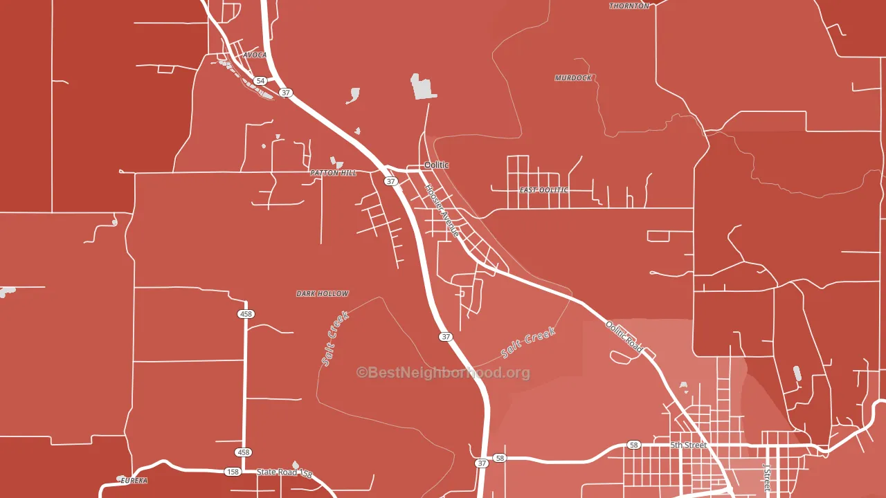 47451, IN block-group political-lean map