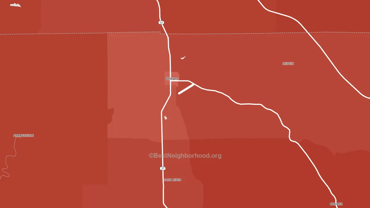 47452, IN block-group political-lean map