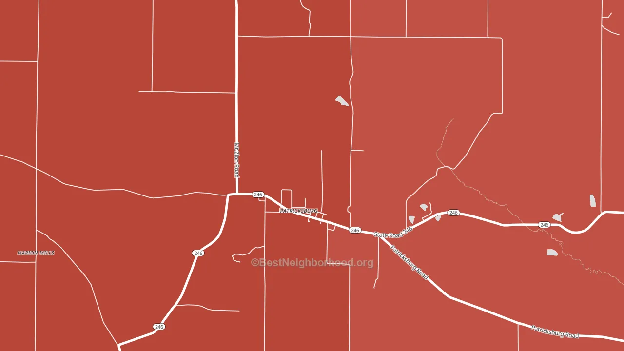 47455, IN block-group political-lean map