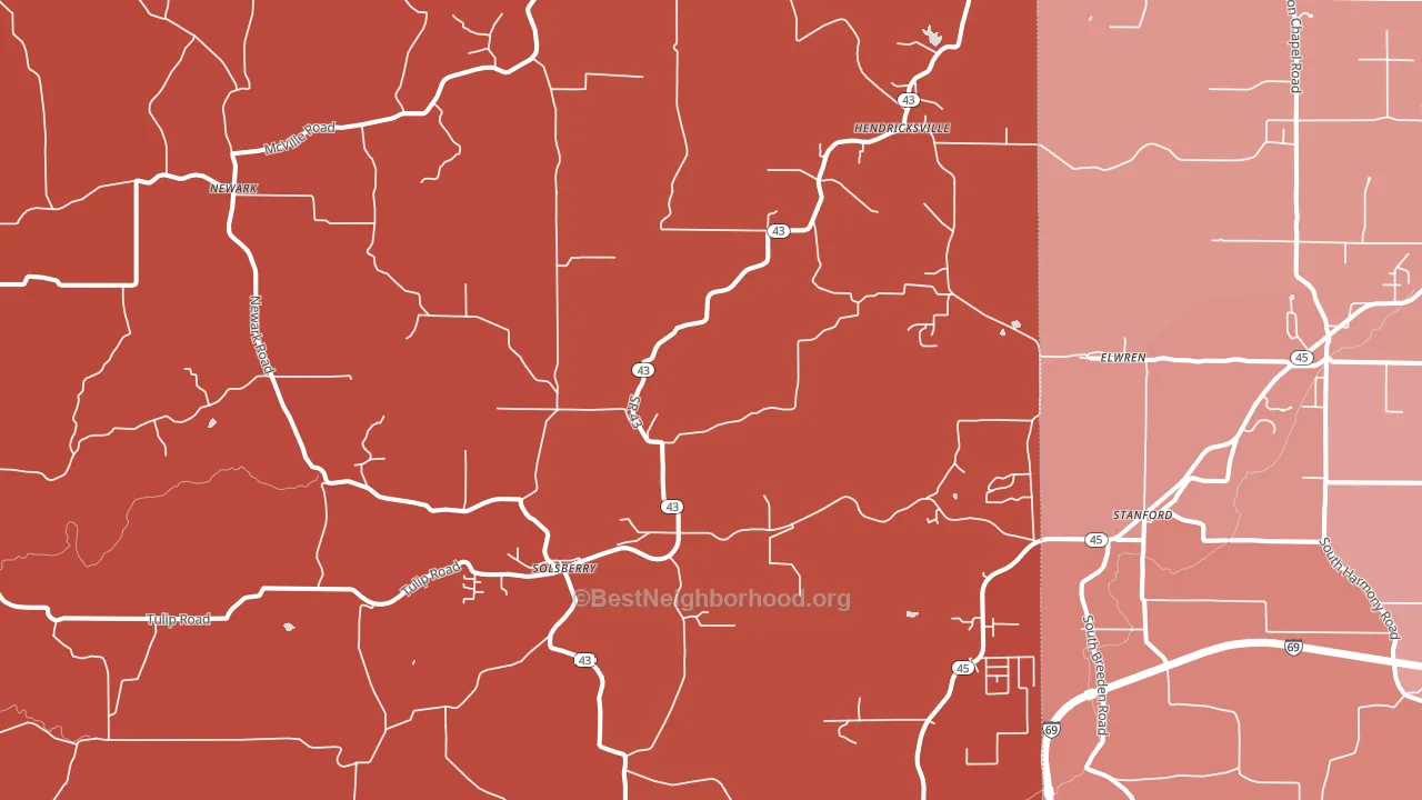 47459, IN block-group political-lean map