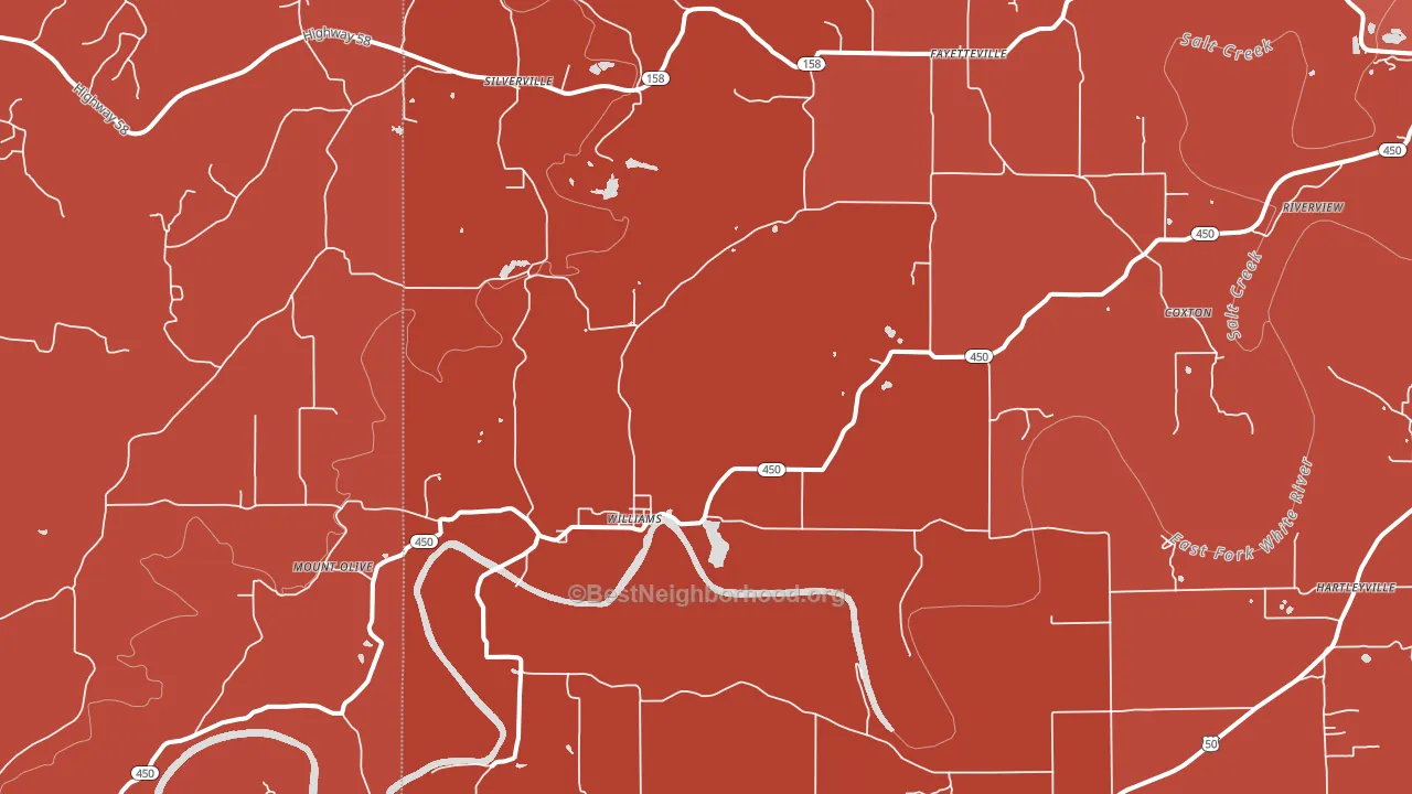 47470, IN block-group political-lean map