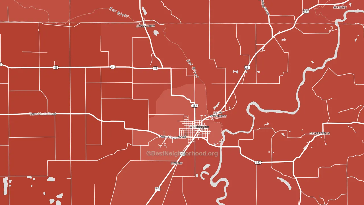 47471, IN block-group political-lean map