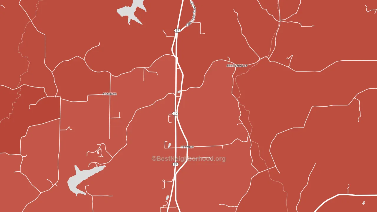 47514, IN block-group political-lean map