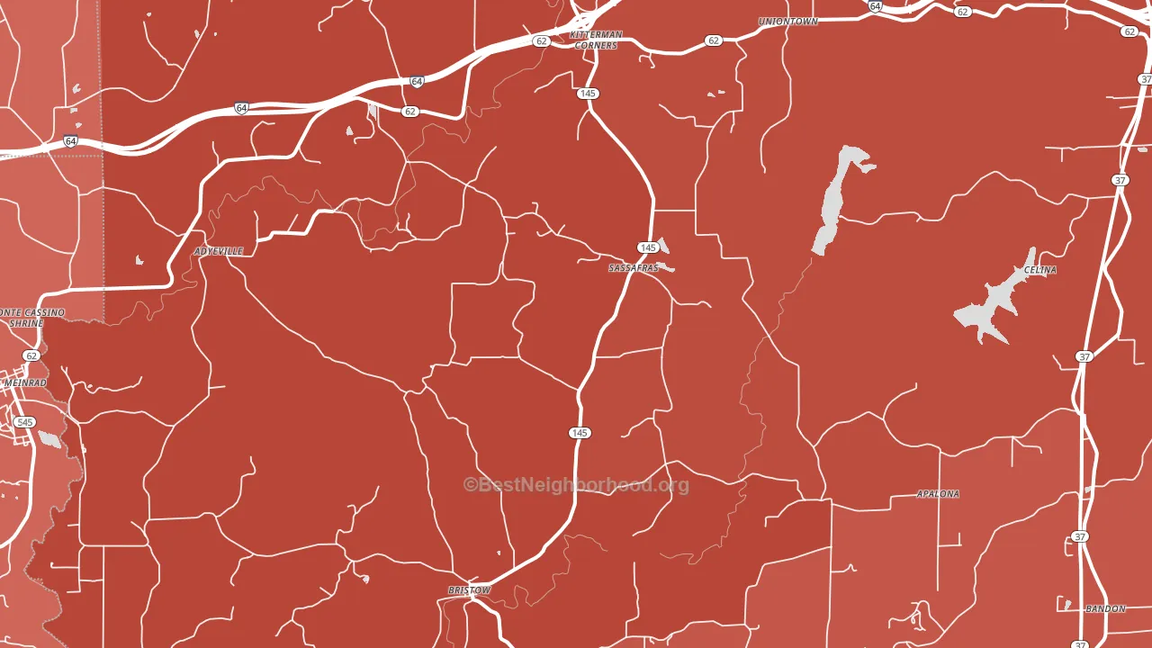 47515, IN block-group political-lean map