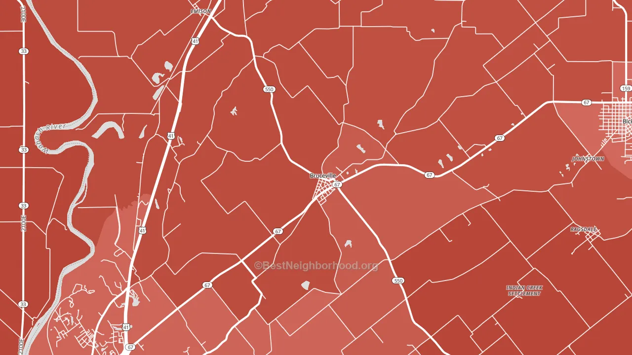 47516, IN block-group political-lean map