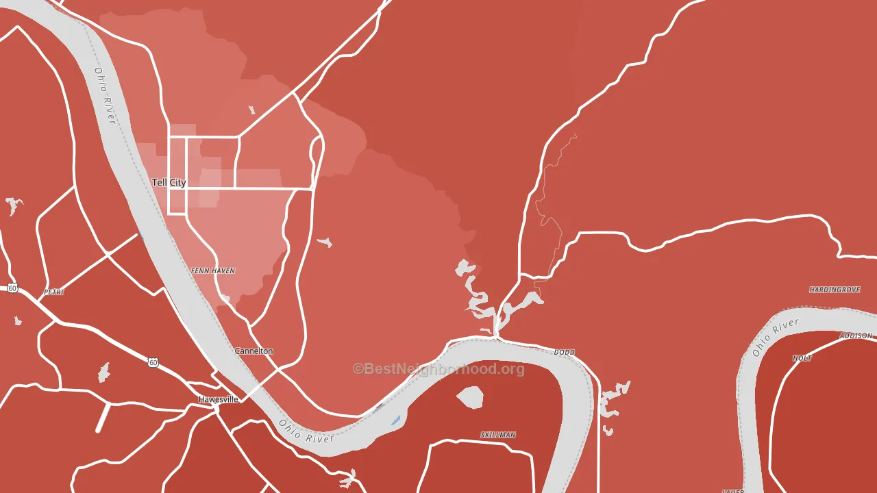 47520, IN block-group political-lean map