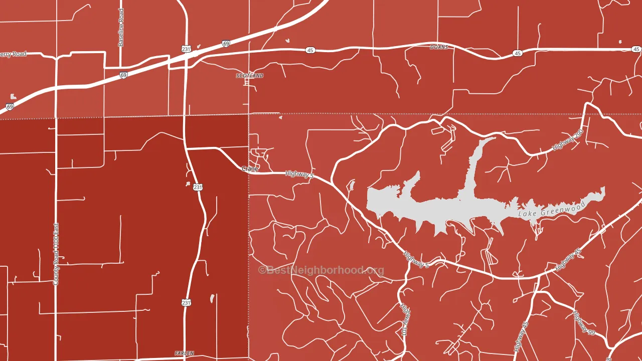 47522, IN block-group political-lean map