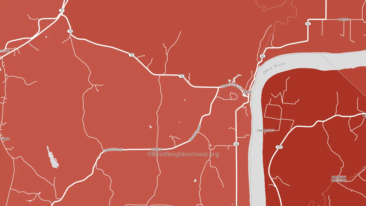 47525, IN block-group political-lean map