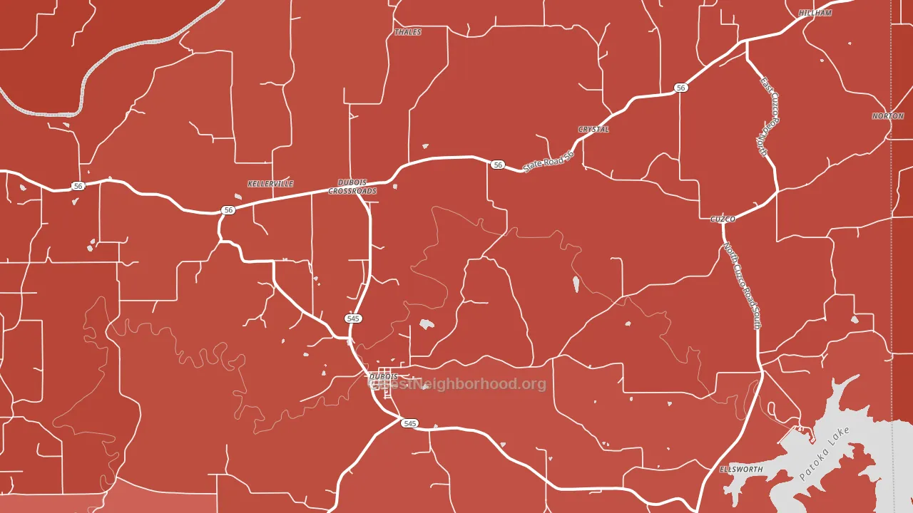 47527, IN block-group political-lean map