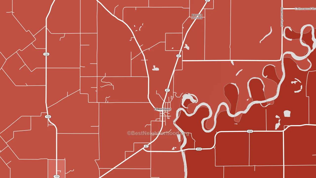 47528, IN block-group political-lean map