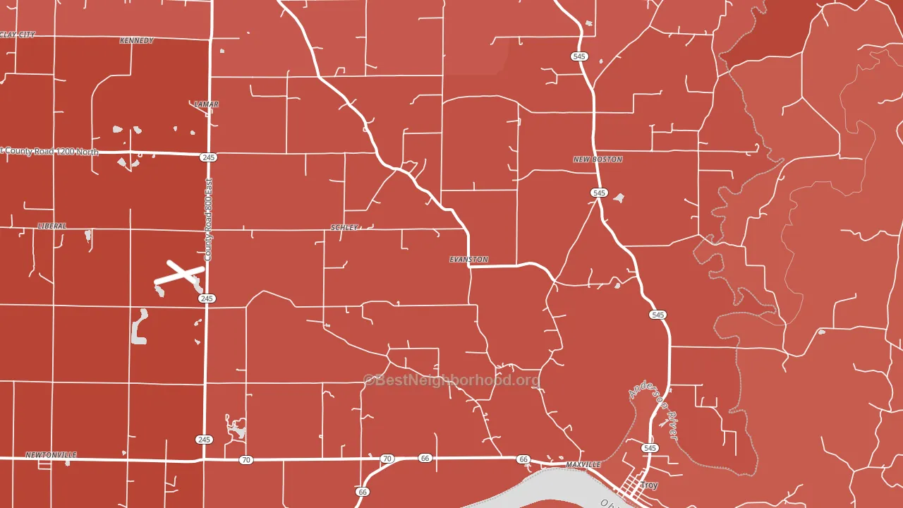 47531, IN block-group political-lean map