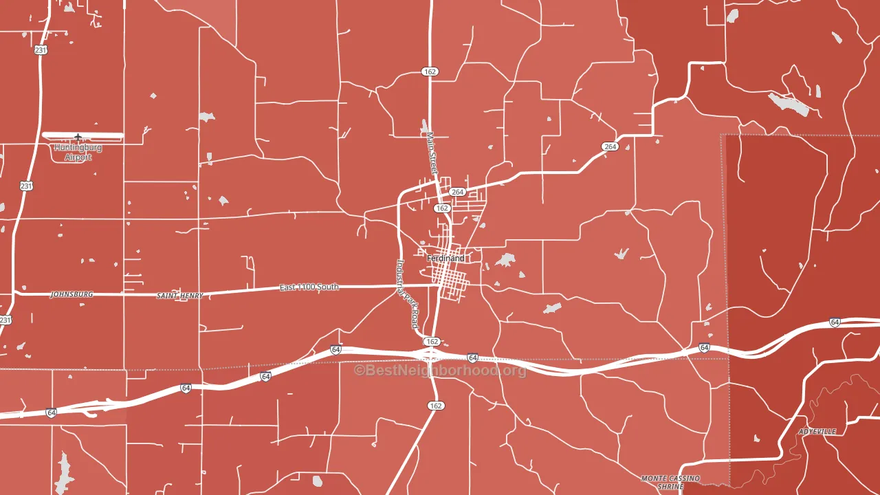 47532, IN block-group political-lean map