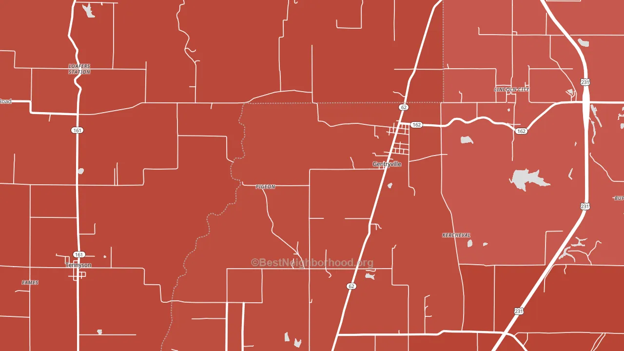 47537, IN block-group political-lean map