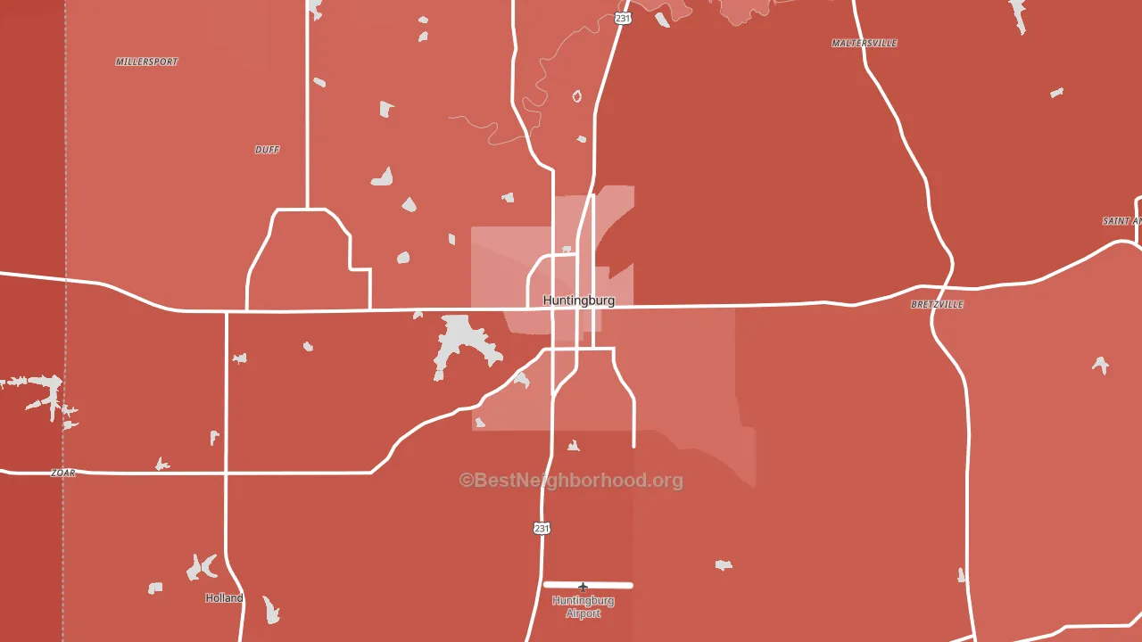 47542, IN block-group political-lean map
