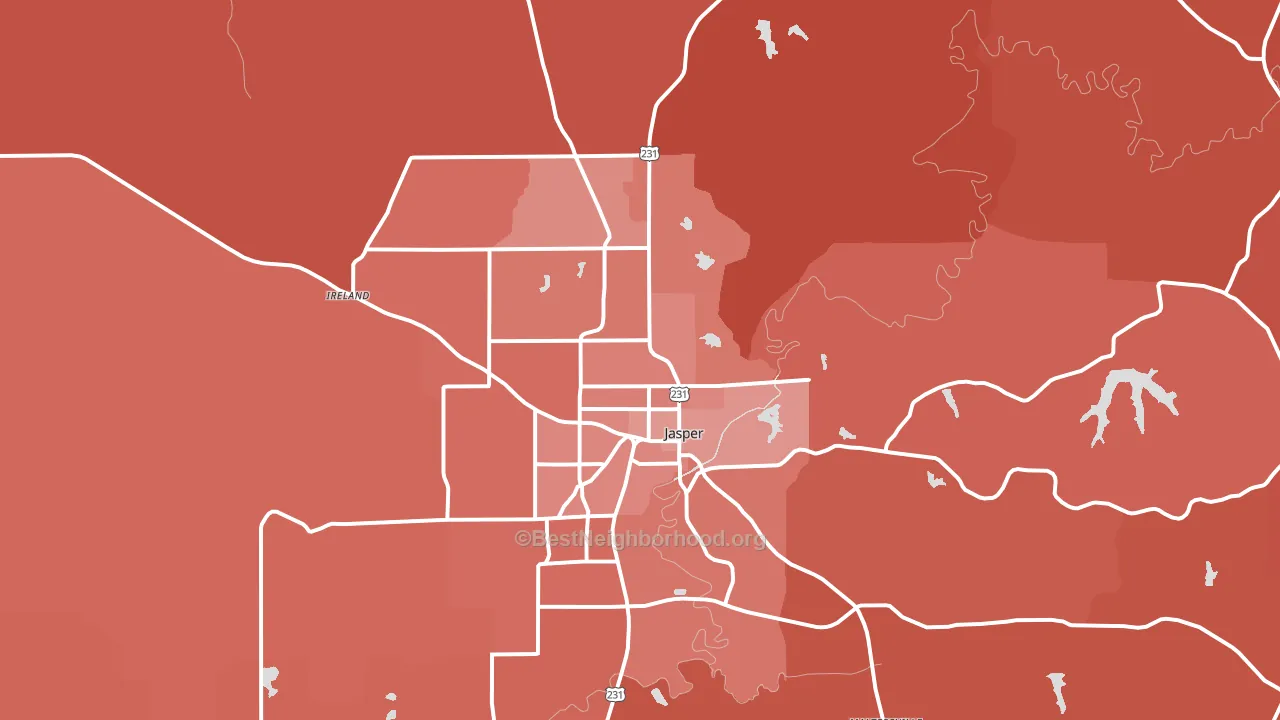 47546, IN block-group political-lean map