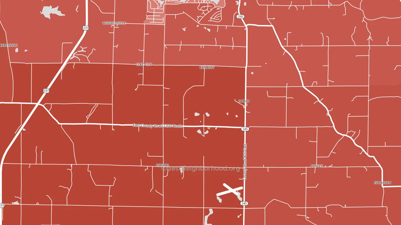 47550, IN block-group political-lean map
