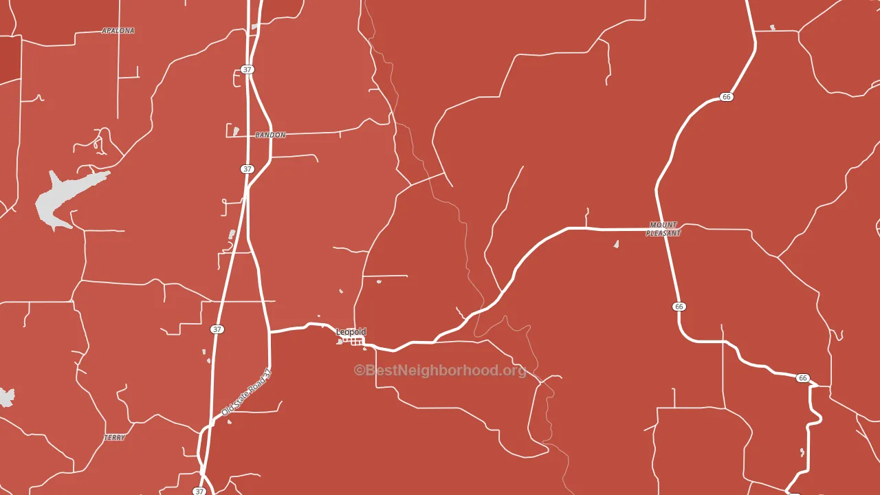 47551, IN block-group political-lean map