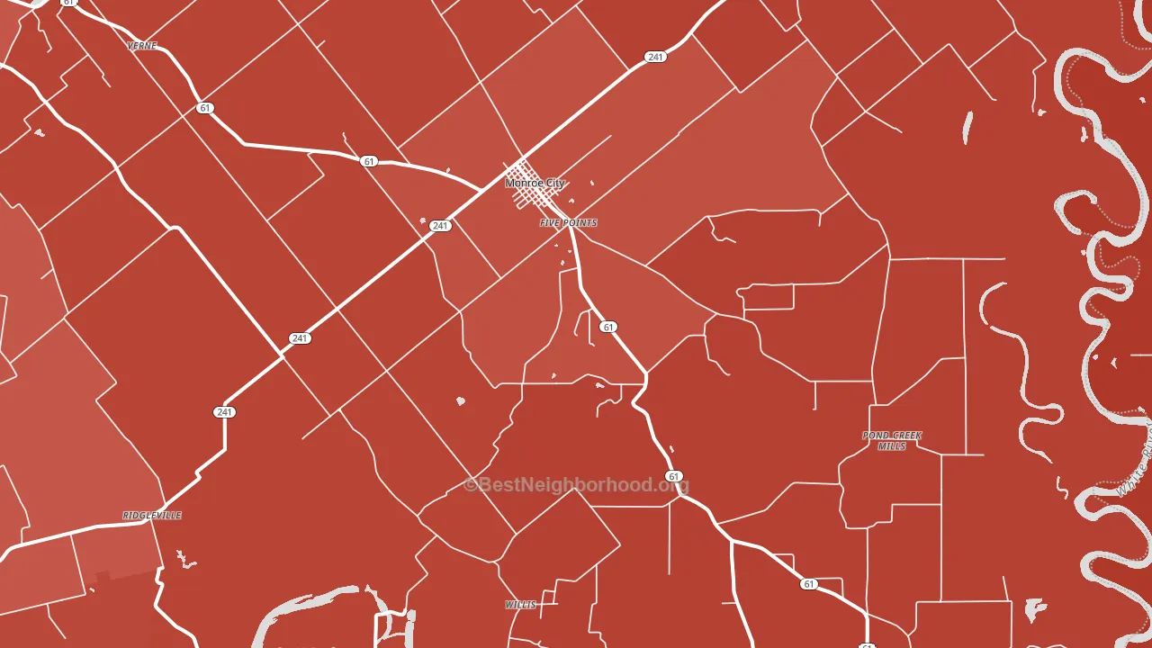 47557, IN block-group political-lean map
