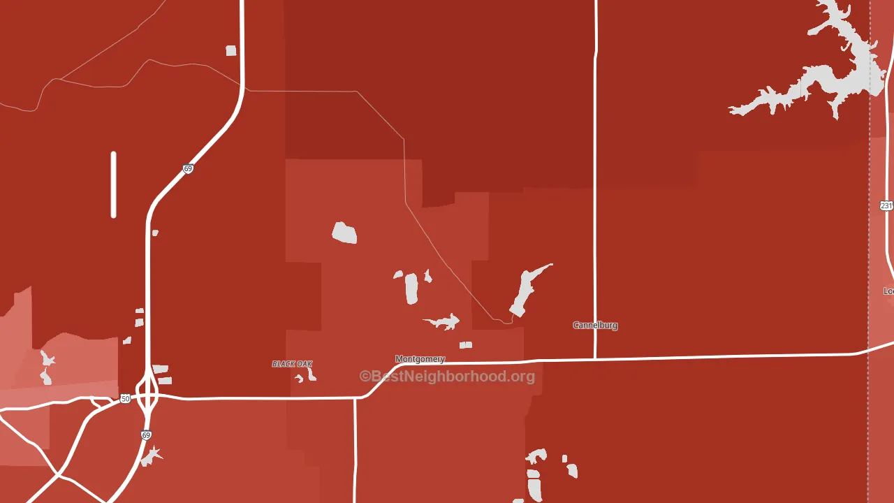 47558, IN block-group political-lean map