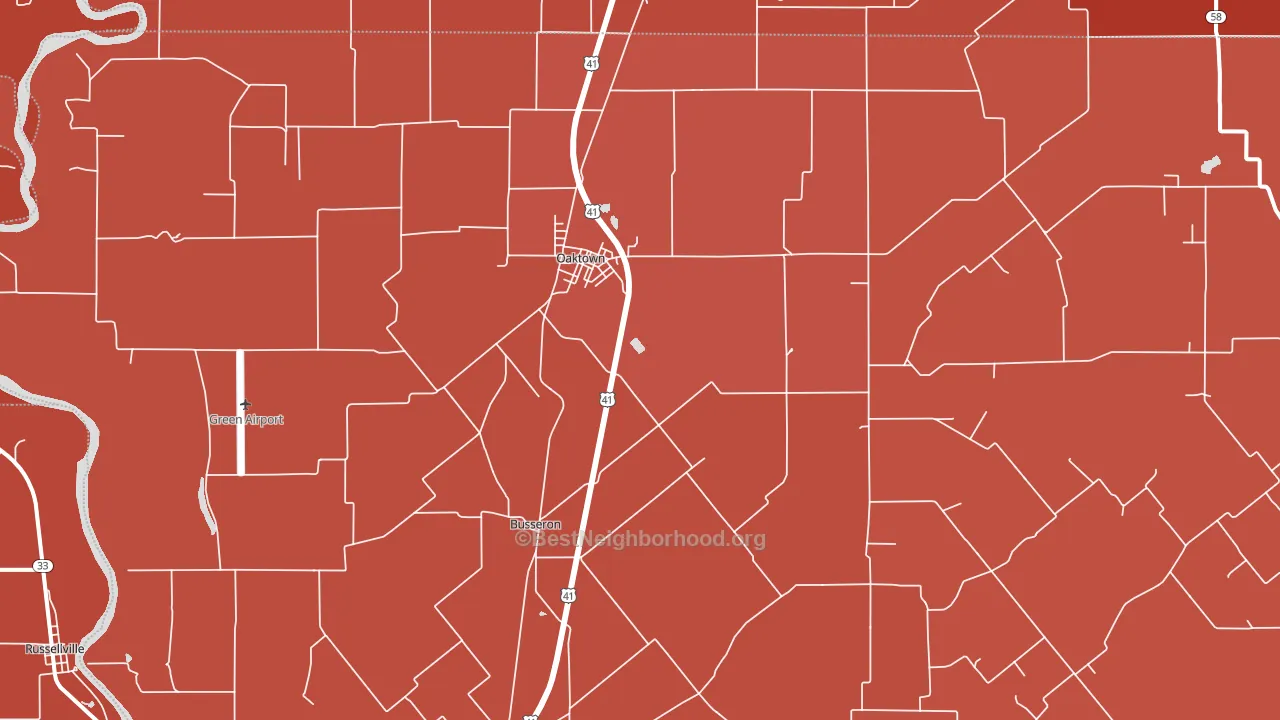 47561, IN block-group political-lean map