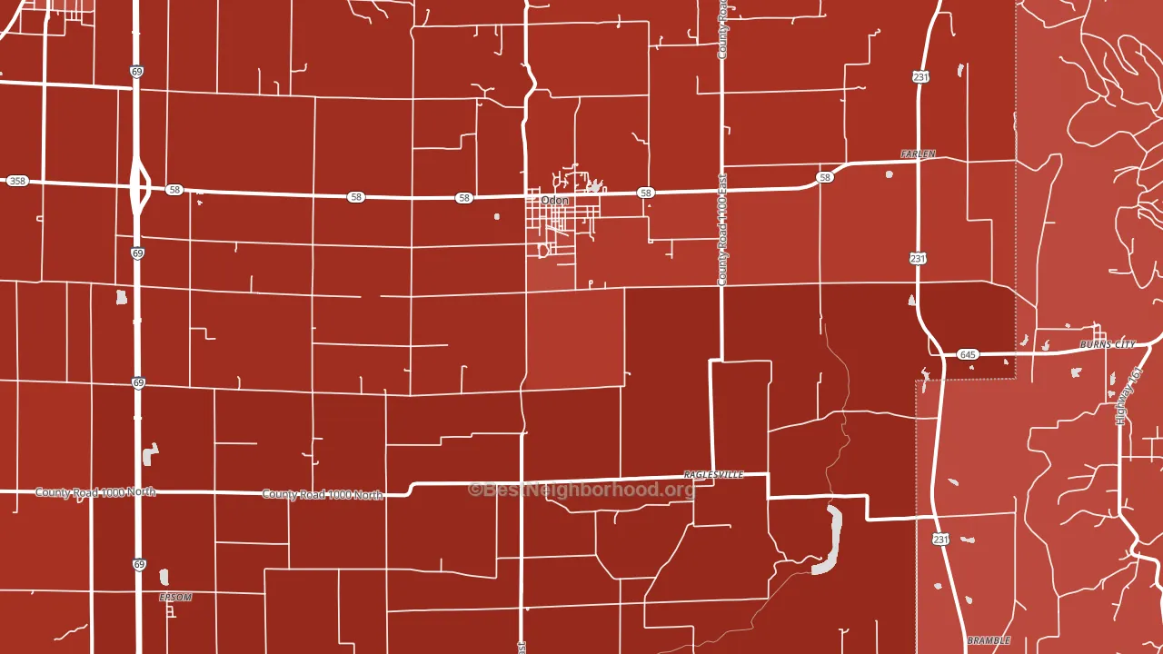 47562, IN block-group political-lean map