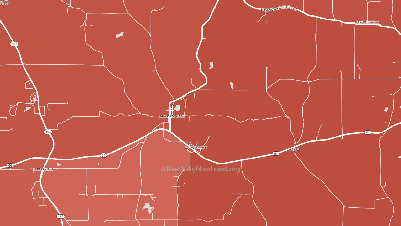 47575, IN block-group political-lean map