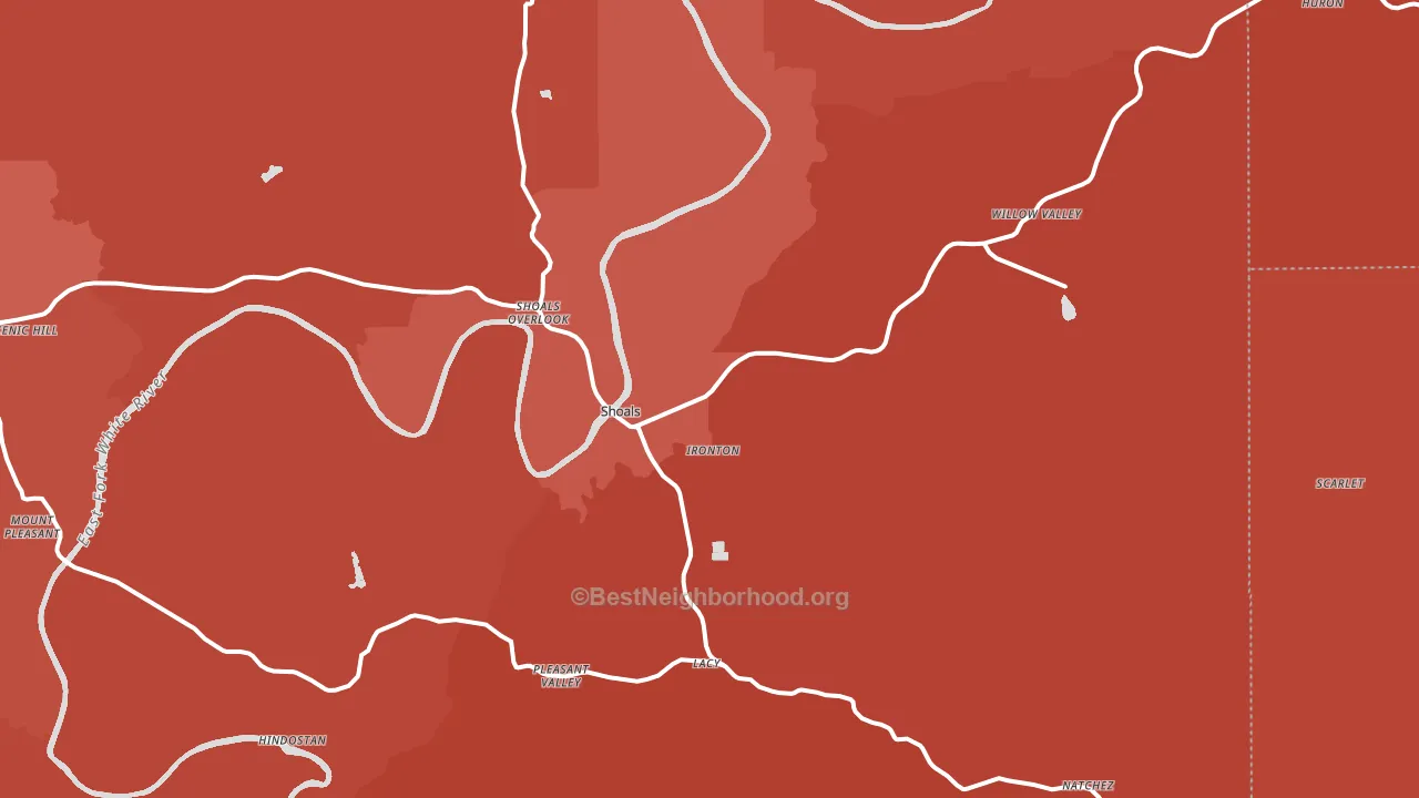 47581, IN block-group political-lean map