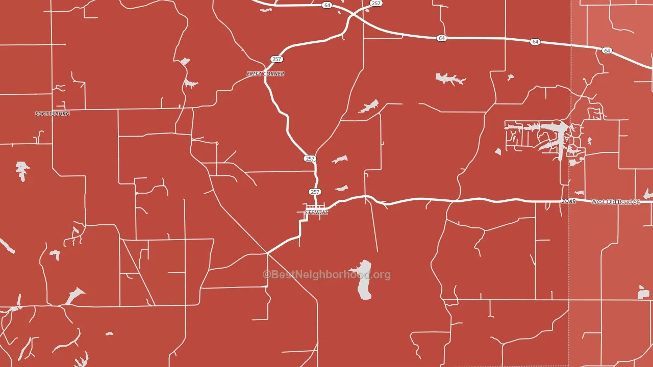 47585, IN block-group political-lean map