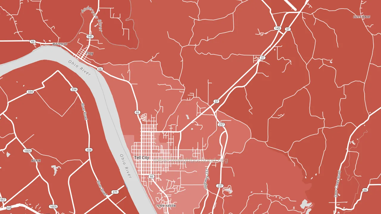47586, IN block-group political-lean map