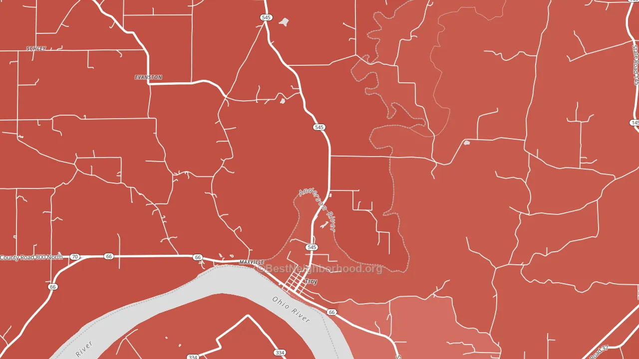47588, IN block-group political-lean map