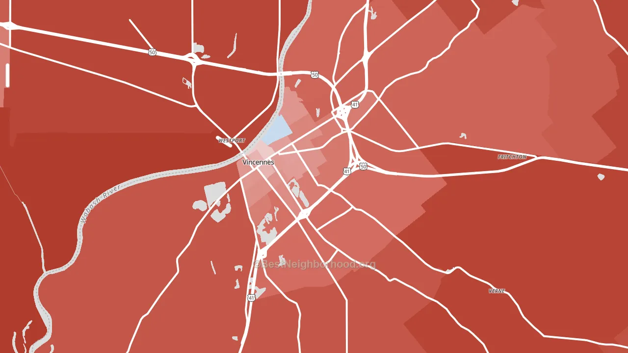 47591, IN block-group political-lean map