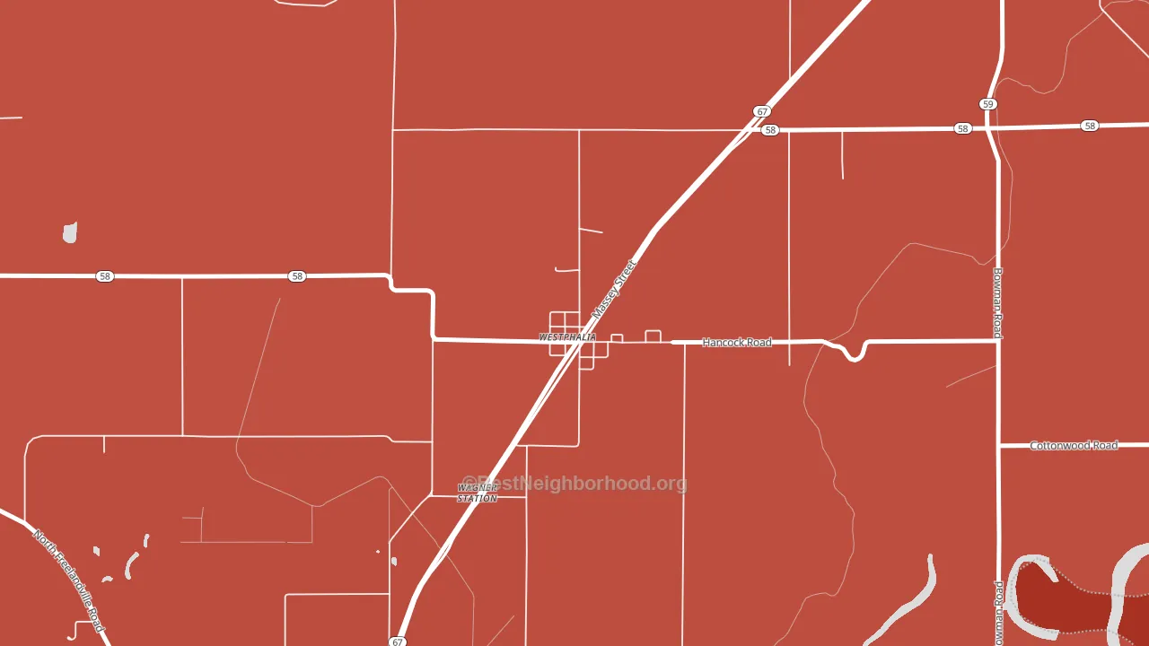47596, IN block-group political-lean map