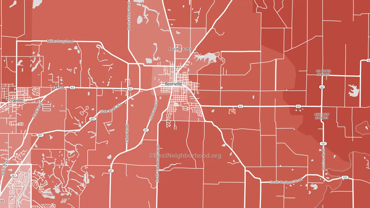 47601, IN block-group political-lean map