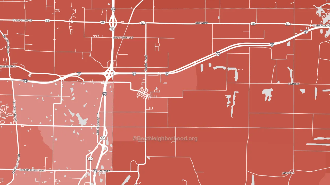47613, IN block-group political-lean map