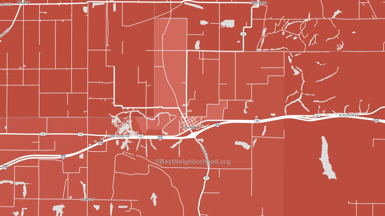47619, IN block-group political-lean map