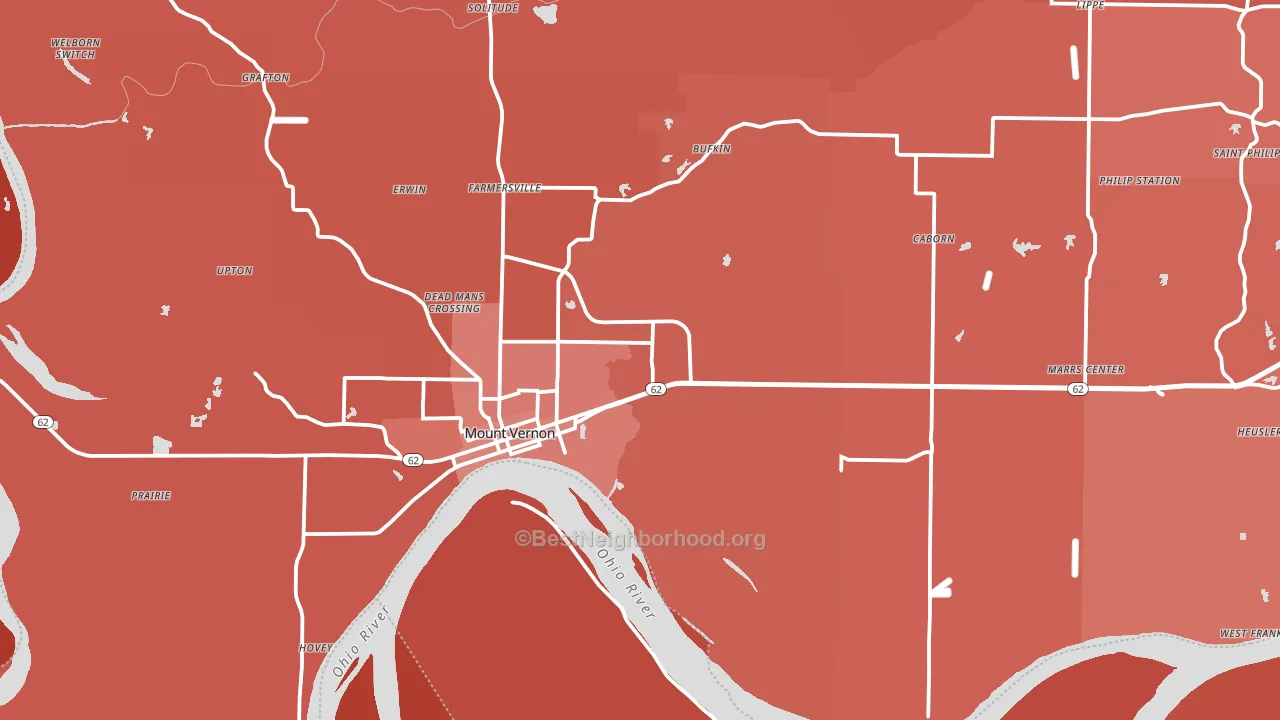 47620, IN block-group political-lean map
