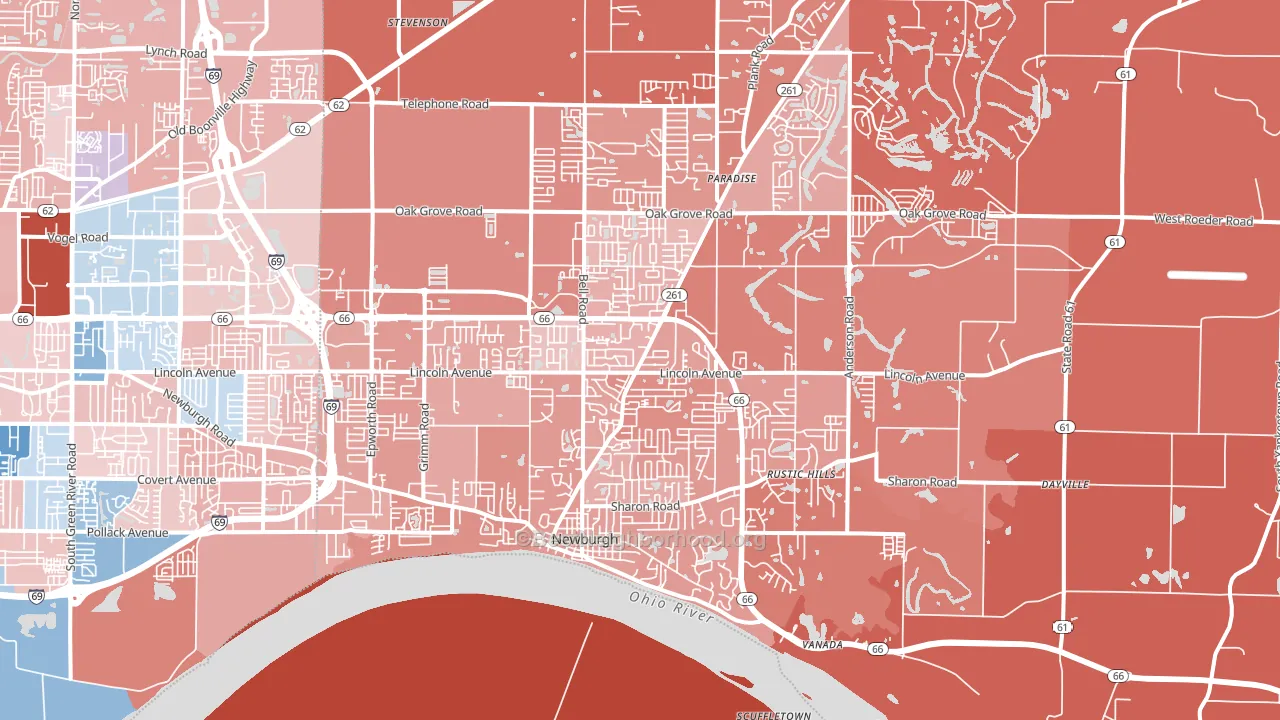 47630, IN block-group political-lean map
