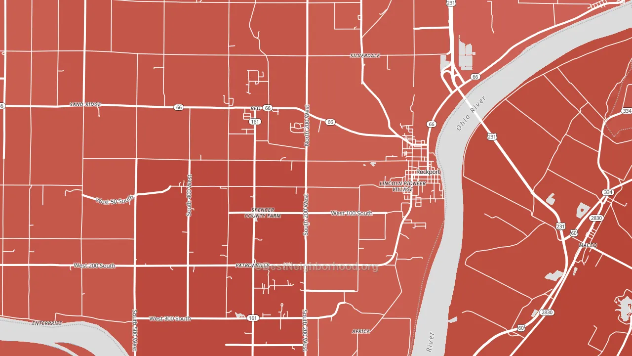 47635, IN block-group political-lean map