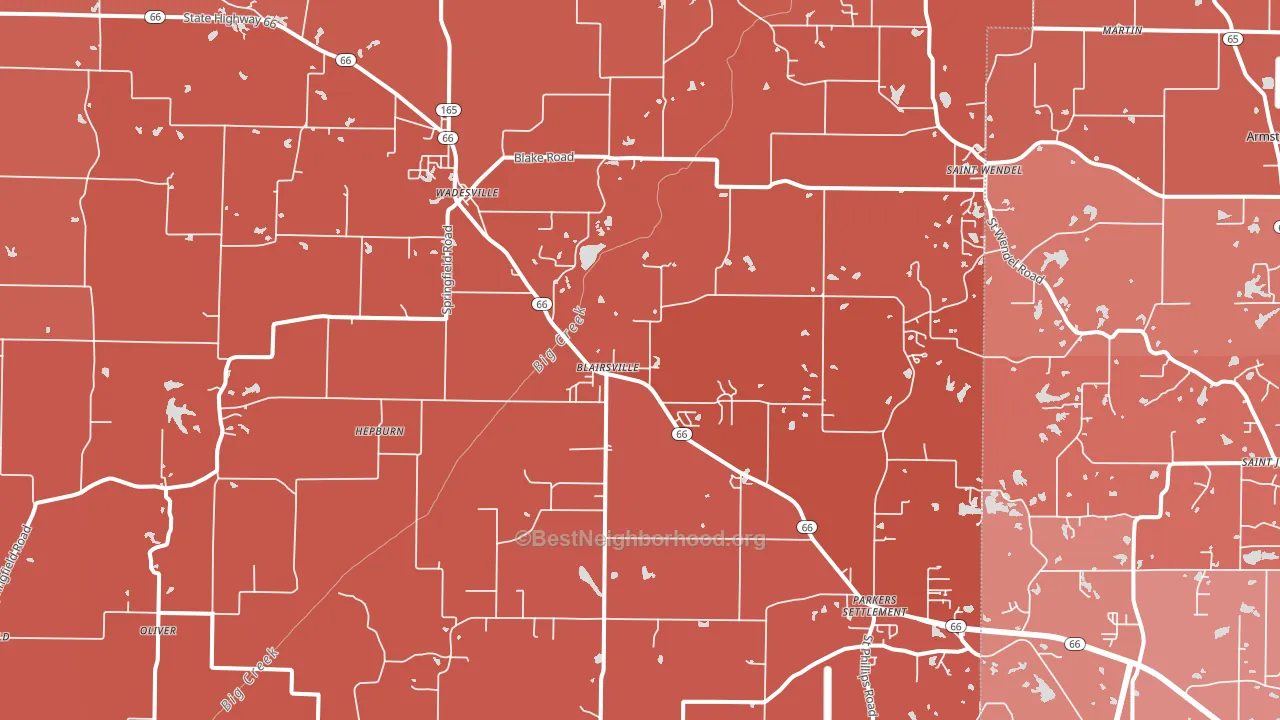 47638, IN block-group political-lean map