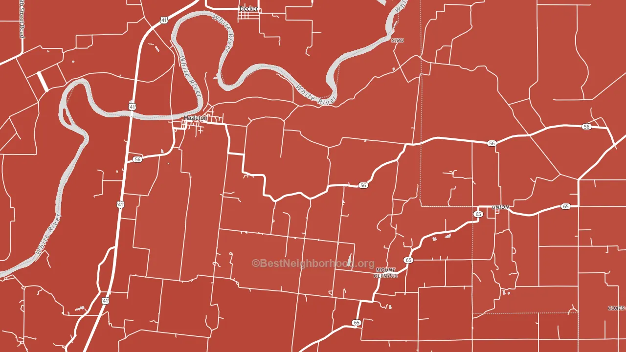 47640, IN block-group political-lean map