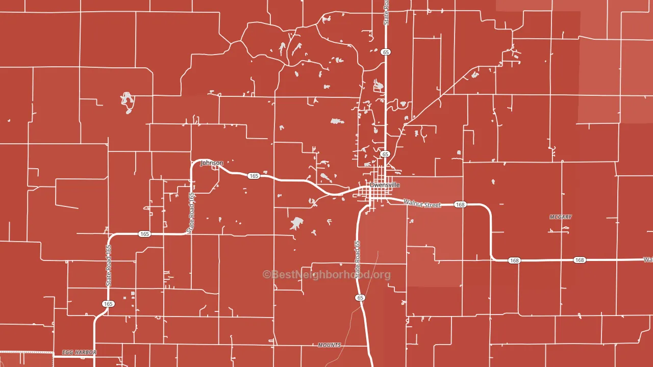 47665, IN block-group political-lean map