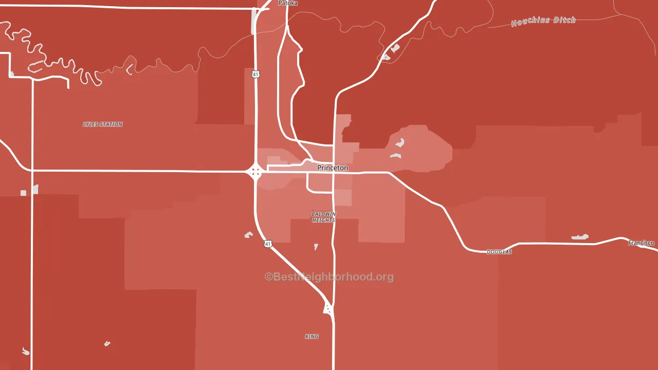 47670, IN block-group political-lean map