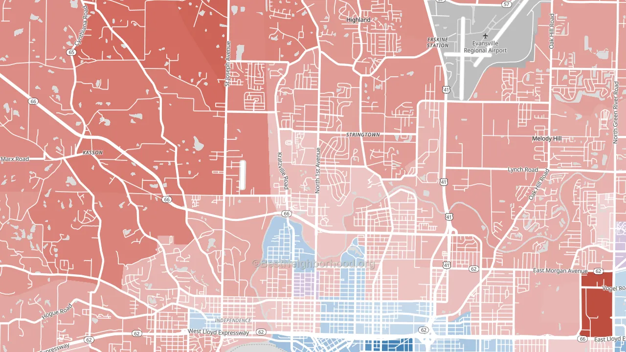 47710, IN block-group political-lean map