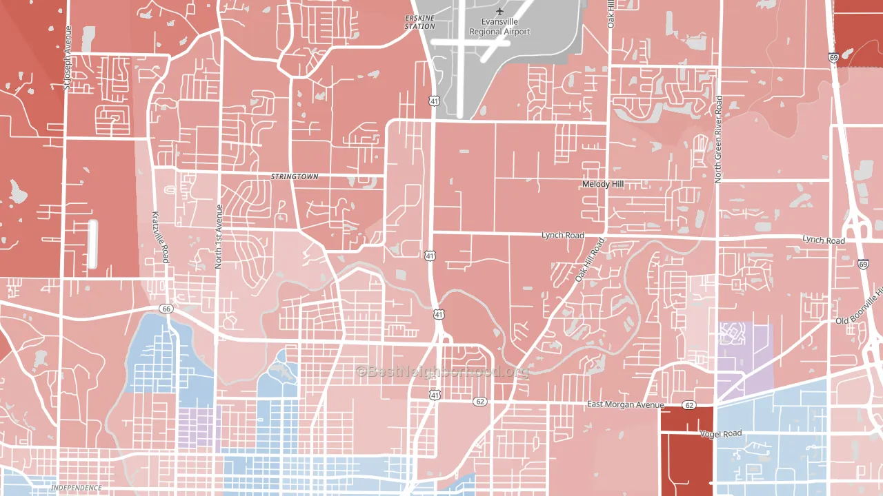 47711, IN block-group political-lean map