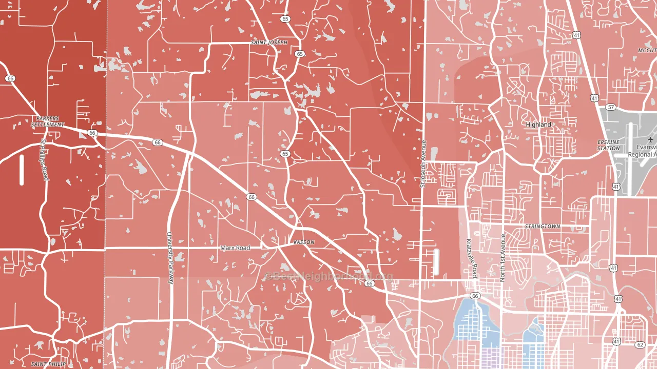 47720, IN block-group political-lean map