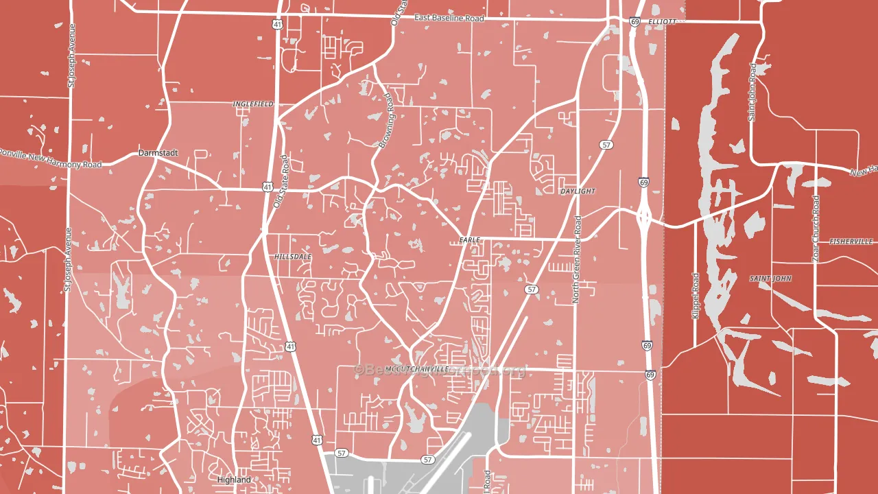 47725, IN block-group political-lean map